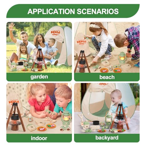 Kids Camping Set 31Pcs with Tent,Pretend Play Outdoor,3+ - color: Multicolor