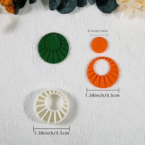 Xaekicr Sunburst Ring Polymer Clay Cutters – Textured Circle Clay Cutters and Tools for Polymer Clay Jewelry Making and DIY Earrings - color: 2G color