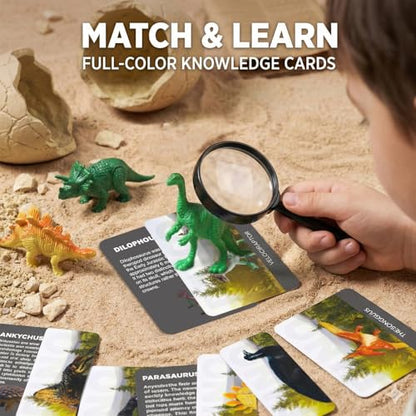 12 Dinosaur Eggs Dig Kit Toys for Kids, Excavation Kit with Magnifier - style: 12 Dinosaur Eggs