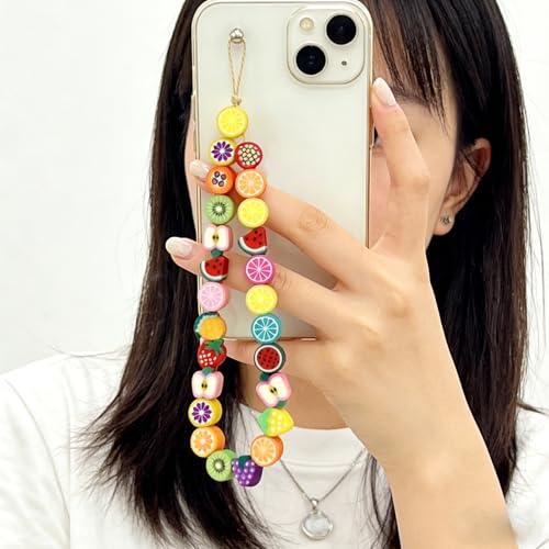 100 pcs Fruit Polymer Clay Beads, VEINARDYL Colorful Mixed Fruit Charm Bead Kit,Cute Fruits Clay Bead for DIY Crafts Earring Necklace Bracelets Making - color: Fruit