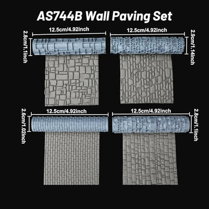 AUSPDICE DND Terrain Texture Roller Set for Dungeons and Dragons Scenarios - color: As744b Wall Paving Set