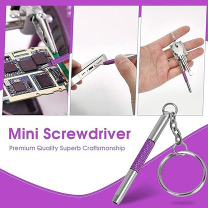 UNEAK - Eyeglass Screwdriver Repair Kit Purple Precision 3 in 1 Mini Screwdrivers Set Keychain Glasses, Sunglasses, Sunglass, Watch, Electronics, Eyeglasses, Flat Head, Phillips, Hex - color: Purple