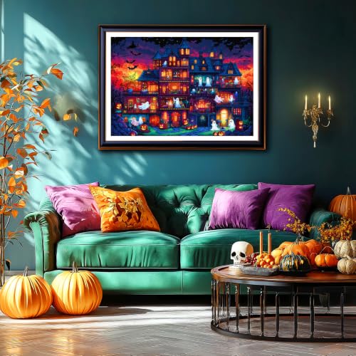 Blueforest Halloween Haunted Mansion Puzzles for Adults 1000 Pieces - color: Halloween Haunted Mansion