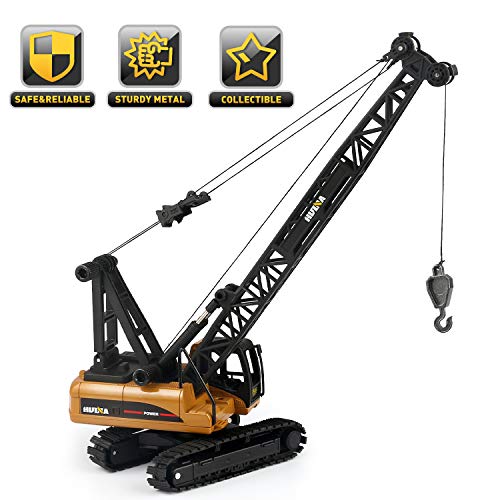 duturpo 1/50 Scale Metal Diecast Crane Truck Toy, Metal Construction Vehicles Crane Machine Model Toy for Boys - style: Crawler Crane