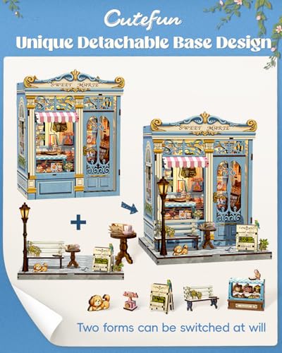 Cutefun Book Nook Kit - DIY Miniature Dollhouse Kit for Adults and Teens - color: Sweet Marie