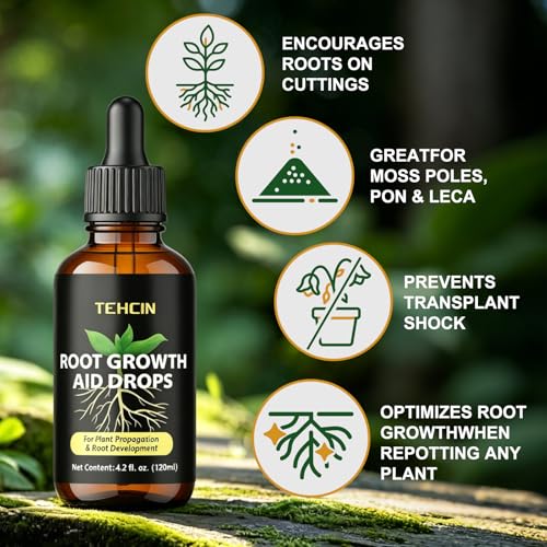 Root Drops - Liquid Rooting Hormone for Cuttings, Fast Propagation Drops for Stronger Roots & Less Shock, Works in Water, Soil, LECA & Moss for Pothos, Monstera & All Indoor Houseplants