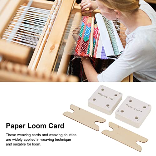 Weaving Cards, 30 Pieces Tablet Weaving Card Sturdy Flexible Paper Cards with 2 X Shuttles Replacement for Inkle Weaving Supplies, Weaving