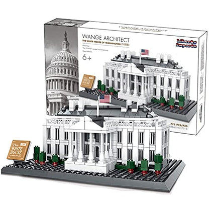 Liberty Imports White House Building Blocks Set, 770 Pieces Washington D.C. White House Famous Landmark Series - Architecture Bricks Toy Model for Kids and Adults