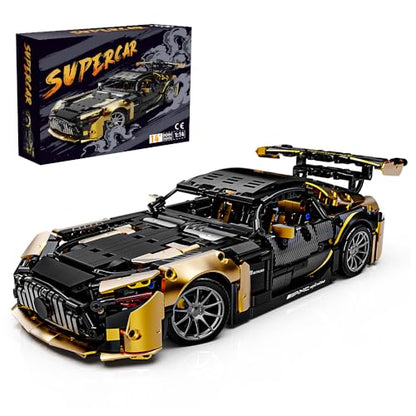 APAWR 1:14 MOC Building Set Raceing Model, Sports Car Building Blocks Toys Boys or Adults Kits，Super Cars for Boys Age 8+and Adult，Collectable Model Car Building Kit(1368pcs)