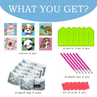 Diamond Art Kits for Kids, Animals Diamond Painting Kit for Kids Teens - color: DPKK-11