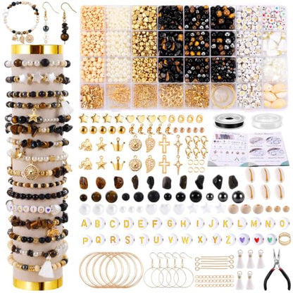 Wurosi Jewelry Making Supplies Kit, Bracelet Making Kit for Adult - color: Black Gold