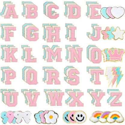 Chenille Letter Patches 102Pcs Self Adhesive Stickers for Clothes Backpacks - color: 102 Pcs Letter Patches