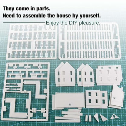 N Scale Model Village Two-Story House Kit Unassembled Christmas Building for Model Railroad JZN5871JJ