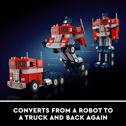 LEGO Icons Optimus Prime 10302 Transformers Figure Set, Collectible Transforming 2-in-1 Robot and Truck Model Building Kit for Adults, Perfect for Display or Play - style: FrustrationFree Packaging