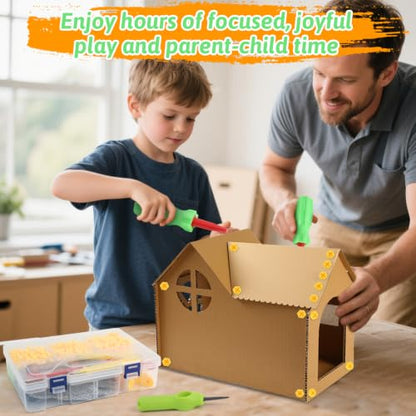 Cardboard Cutting Tools for Kids, 273 PCS Cardboard Construction Kit