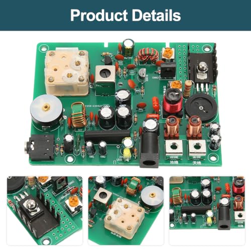 Radio Medium Wave Transmitter DIY Kit 530‑1600KHZ, AM Transmitter Adjustable Frequency with Sound Amplification, School Experiment Educational Electronics Kit