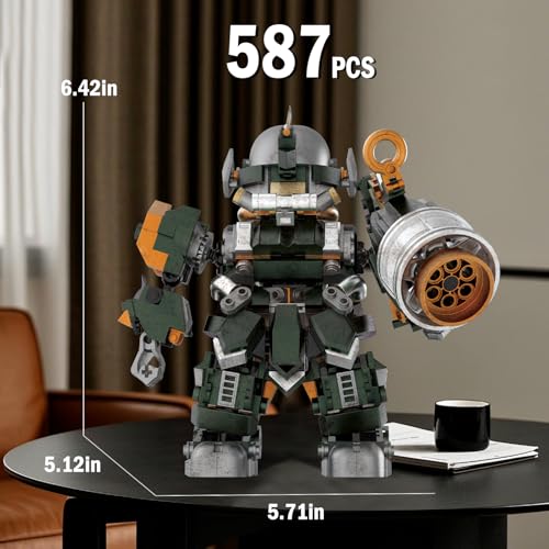 HIGH GODO Mech Robot Building Set, Destroy Warrior City Soldier Mech Model Building Kit with Weapons, Creative Cool Robots Toys Gift for Teens Adults 14+ (587 PCS) - style: Mech Robot Set