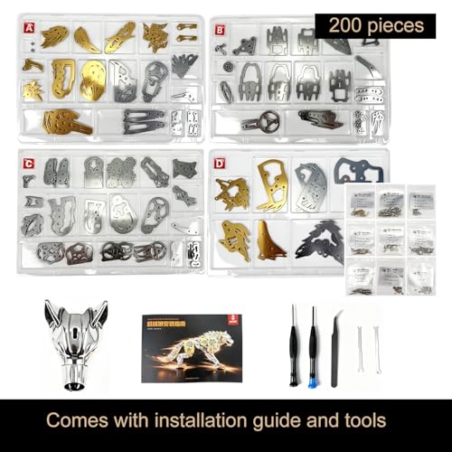 3D Metal Puzzle for Adults,Mechanical Animal Wolf Puzzle Building Set，3D Metal Model Kits, Brain Teaser Puzzles DIY Assembling for Stress Relief - A Collectible Gift for a man and boy - color: Gold