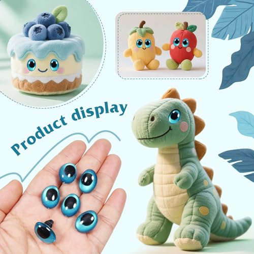 TOAOB 28pcs Plastic Safety Eyes with Washers Blue Oval 13 x 18mm Stuffed Animals Craft Doll Eyes for DIY Amigurumis Crochet Animals Puppet Making - color: Blue