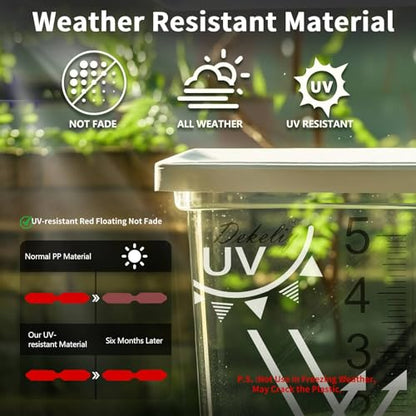 Waterfall Rain Gauge Outdoor with Clear Scale,Accurate 5-Inch Rain Gauges with Large Numerals &Easy-Read Red Float,Weather Resistant Outdoor Rain Gauge for Yard,Garden,Lawn,Deck,Fence - size: 1Pack