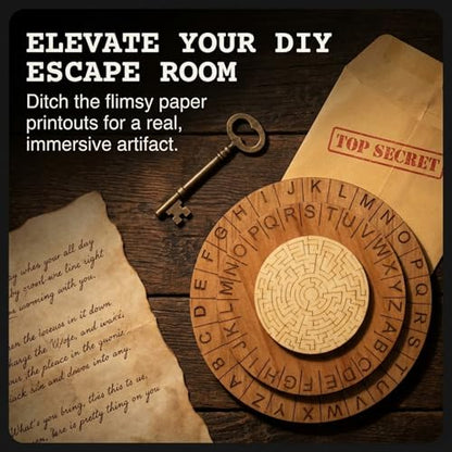 Labyrinth Cipher Wheel - Premium Escape Room Decoder Ring and Escape Room Prop (Pack of 2) - size: Labyrinth Cipher (Pack of 2)
