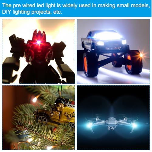 PATIKIL 0805 Pre-Wired Micro LED, 12 Pcs 9-12V Pre-soldered Mini Light Emitting Diodes Surface Mount Device for Model, DIY, 9.8" Length, Yellow - color: Yellow, size: 0805