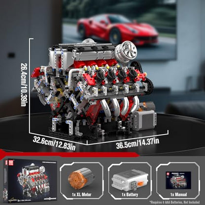 Mould King 10130 V8 Engine Model kit that Runs, Build Your Own Cars Combustion Battery/Motor Blocks Sets, STEM Toy Gift for Adults 14+ Teens, Engineering Toys for Display Collection(2718 Pcs) - style: V8 Engine