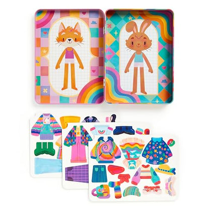 Mudpuppy - Rainbow Fashion Magnetic Tin Play Set for Kids