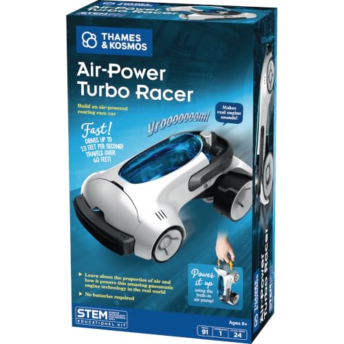 Thames & Kosmos Air-Power Turbo Racer STEM Experiment Kit | Build a Race Car with Air-Powered Engine, No Batteries Required, Travels 60 Feet, 9mph, Durable Parts for Lengthy Play, Explore Clean Energy