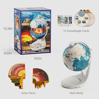 Science Can Globe for Kids, 8" Interactive Globe, STEM Toys for 5 Year Old