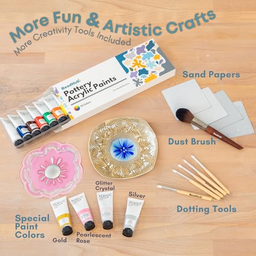 Air Dry Clay Pottery Kit for Adults Beginner, Starter Kit with 4.4Lbs Air-Dry Modeling Clay, Sculpting Tools, Paint & Glaze, Molding, Sculpt & Painting Set Hobby DIY Art Craft Kits (Gray Beige) - color: Gray Beige