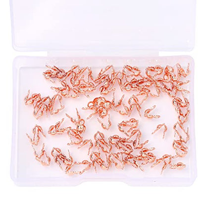 BEADIA Rose Gold Plated End Caps Non Tarnish 3x6mm 200pcs for Jewelry Making Findings - color: End Caps Rose Gold, size: 3x6mm