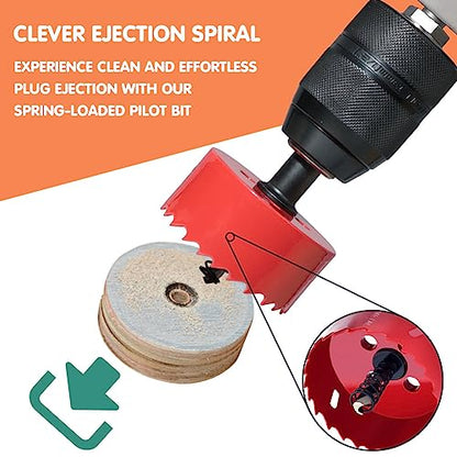 1-1/2 in. Bi-Metal Hole Saw Drill Bits - Versatile and Durable Hole Cutter for Wood, Plywood, Plaster Drywall, Ceiling, Plastic Pipe, PVC and Thin Metal - Includes Arbor & Pilot Bit (38mm) - size: 1-1/2"(38mm)