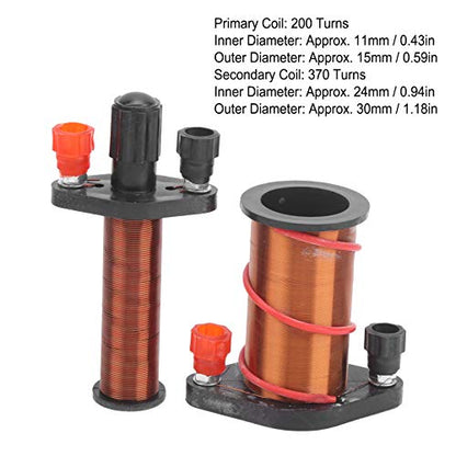 LiebeWH Electromagnetic Induction Experiment Kit, Complete Durable Lenzs Law Demonstration Set for High School Classroom Metal Primary 200 Turn Coil Secondary 370 Turn Coil Iron Core 3 Piece