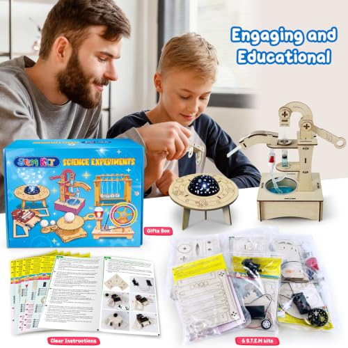 UNGLINGA STEM Science Kits for Kids Age 8-14, Physic Wood Craft Building