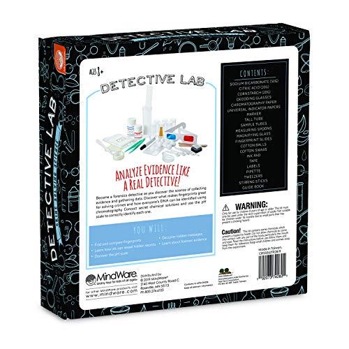 MindWare Science Academy Detective lab - Science Kits for Kids Age 8-12 - Kids Detective Kit Complete with 7 Forensics and Crime-Scene Investigations - Ages 8 and Up