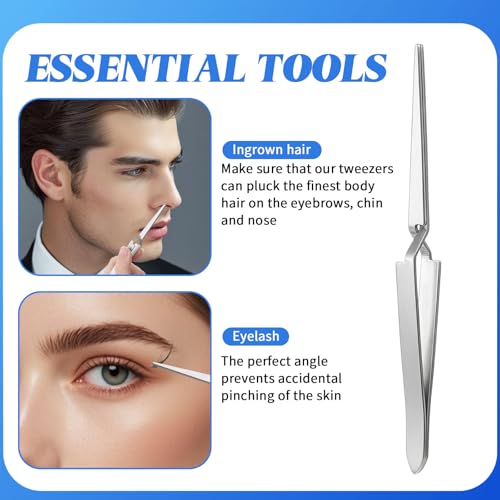 3 PCS Precision Cross Locking Tweezers for Crafting, Precision Tweezers for Crafts, Stainless Steel Reverse Tweezer for Paper Crafting Modeling Soldering Jewelry Electronics Laboratory