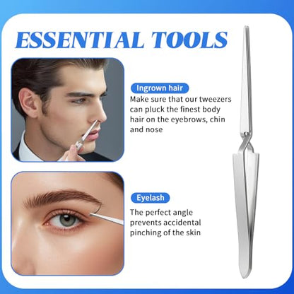 3 PCS Precision Cross Locking Tweezers for Crafting, Precision Tweezers for Crafts, Stainless Steel Reverse Tweezer for Paper Crafting Modeling Soldering Jewelry Electronics Laboratory