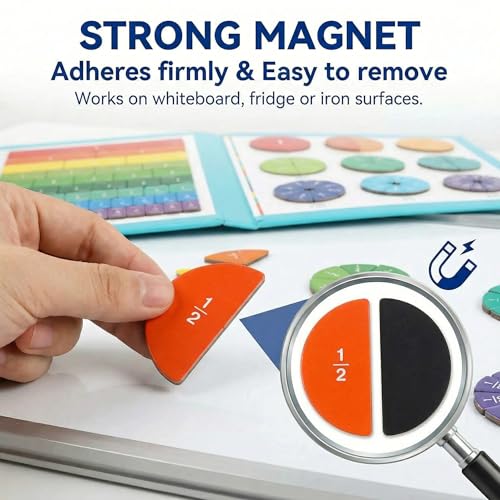 Magnetic Fraction Educational Puzzle - Magnetic Fraction Playbook for Kids