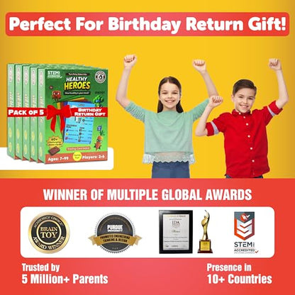 Butterfly EduFields Healthy Heroes Card Game, Pack of 5 Gifts for Kids 7+ - style: Return Gift For Kids