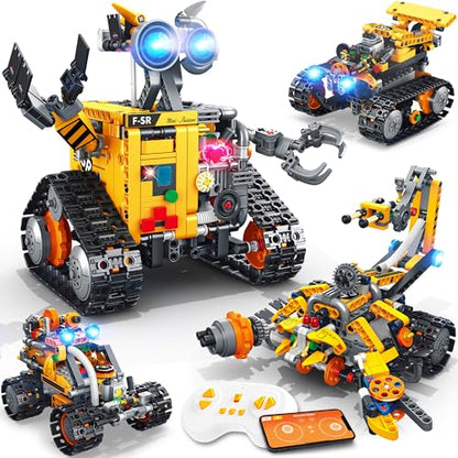 STEM Robotics Kit for Kids 8-12, App & Remote Control Robot Building Kit