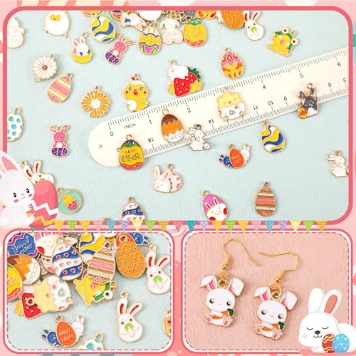 SANNIX 350Pcs Easter Charms, Easter Charms for Jewelry Making Bulk - color: Easter Color