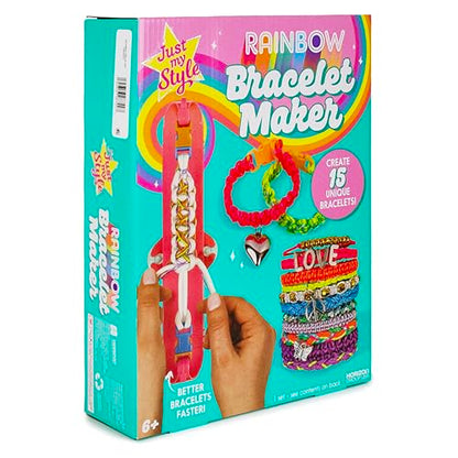 Just My Style Rainbow Bracelet Maker, Jewelry Making Kit with Easy-to-Use Bracelet Maker Tool, Friendship Bracelet Kit, 6 Year Old Girl Gifts, Gifts for Girls, Bracelet Making Kit for Girls - color: Rainbow Bracelet