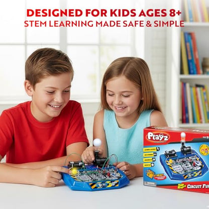 Playz Circuit Board for Kids, Educational Science Kits for Kids Age 8-12 - size: 25+ Experiments