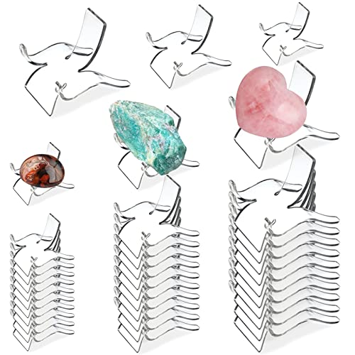 (36 PCS 3 Size Display Stand,Acrylic Rock Display Stands,Clear Display Easel Stands Pedestal for Crystal Geodes Rock Mineral Agate Fossil Coral Crystal/Gemstone Small Collectibles Display Stands - size: 36 Pieces (3 Sizes)