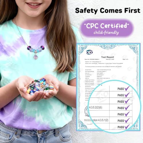 Charm Bracelet Making Kit & Unicorn/Mermaid Girl Toy- ideal Crafts for Ages 8-12 Girls who Inspire Imagination and Create Magic with Art Set and Jewelry Making Kit