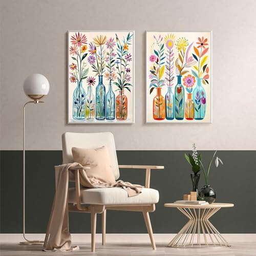 2 Pack Diamond Art Kits for Adults Flowers Diamond Painting Kit 12x16in - color: 2 Pack Flowers, size: 11.8 x 15.7 inches
