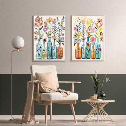 2 Pack Diamond Art Kits for Adults Flowers Diamond Painting Kit 12x16in - color: 2 Pack Flowers, size: 11.8 x 15.7 inches