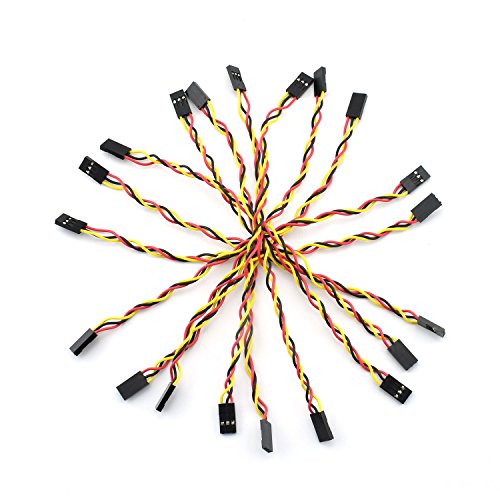 ZYAMY 10PCS 3P Line 3P Pins 2.54mm Pitch Female to Female Cable Connector Multicolor Jumper Wire for Breadboard 20CM