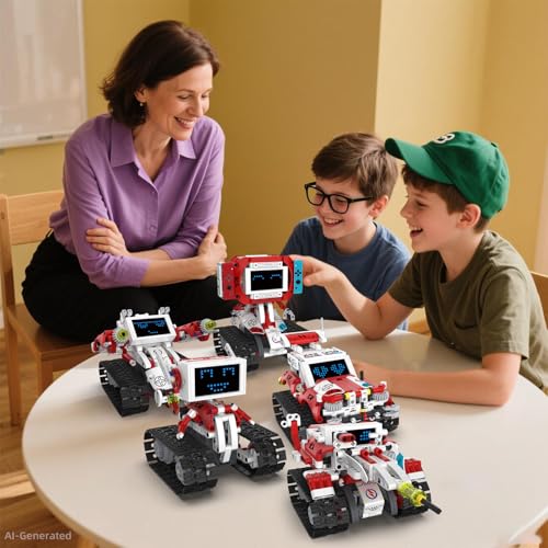 5 in 1 Robot Building Set with LED Display for Boys Kids Age 8-14
